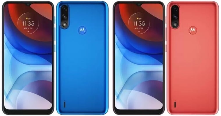Motorola Moto E7 Power culori albastru si rosu
